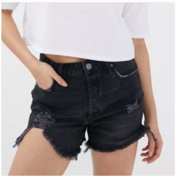 BDG Urban Outfitters Surf High-Waisted Denim Short Distressed Black Denim 29 - Picture 1 of 6